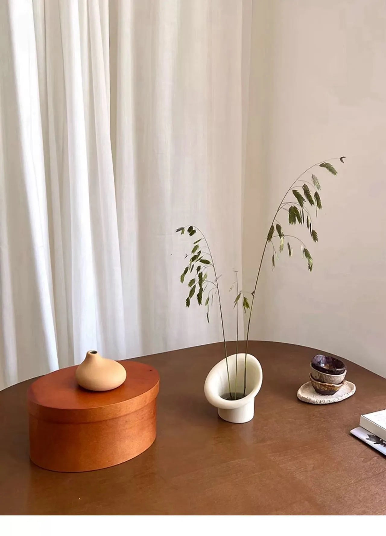 Ceramic Ikebana Vase with Removable Flower Frog (Kenzan)
