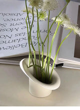 取り外し可能な花留め（剣山）付きのセラミック生け花用花瓶