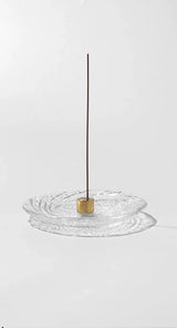 Clear Ripple Glass Incense Holder