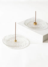 Clear Ripple Glass Incense Holder