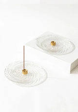 Clear Ripple Glass Incense Holder