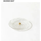 Clear Ripple Glass Incense Holder