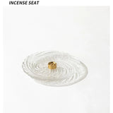 Clear Ripple Glass Incense Holder