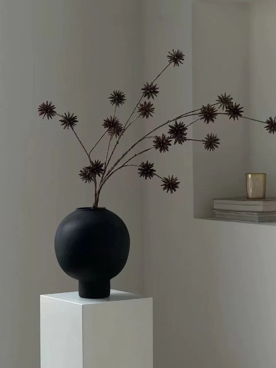 Dark Brown Artificial Seed Pod Branch – 110cm