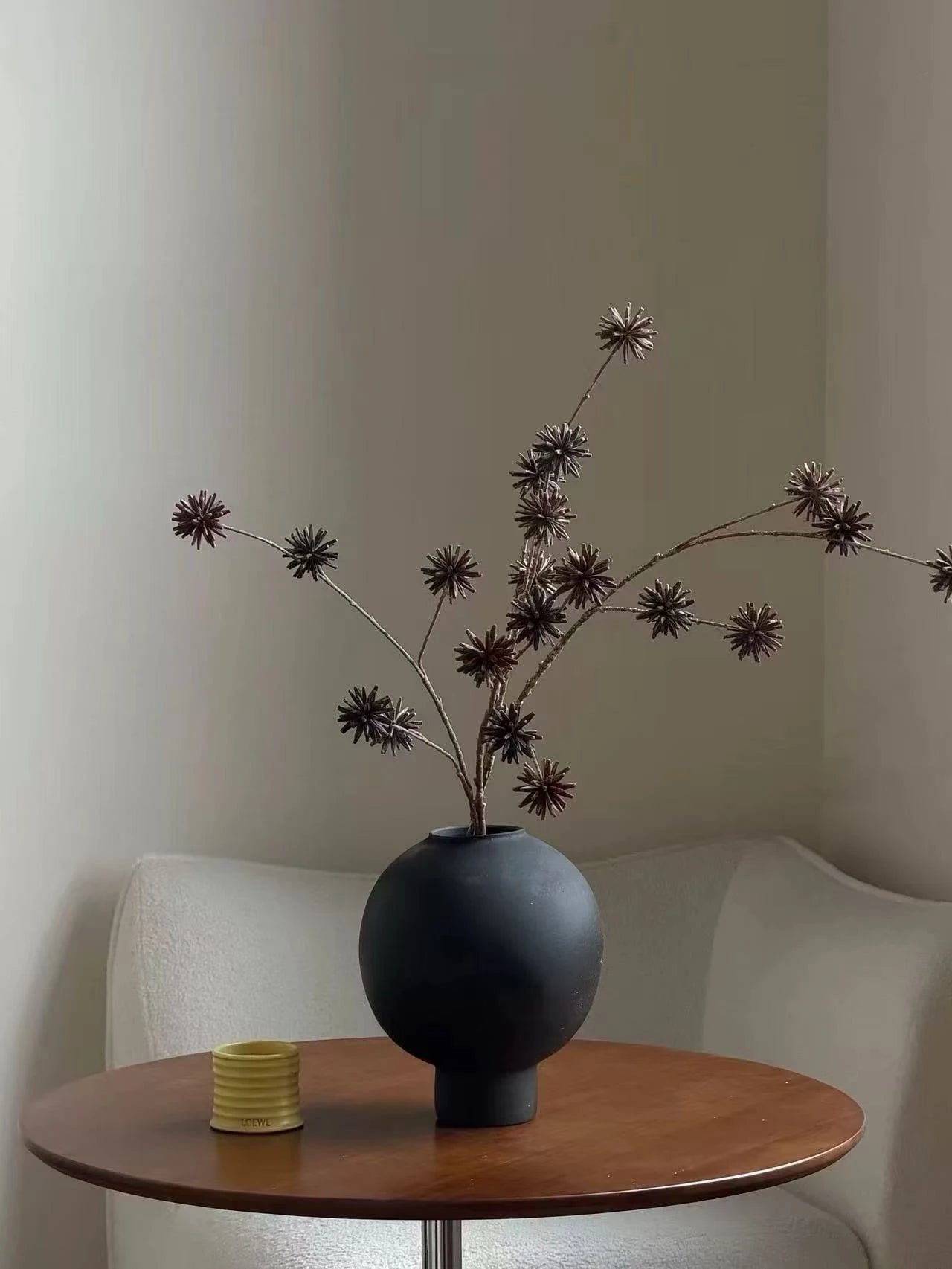 Dark Brown Artificial Seed Pod Branch – 110cm