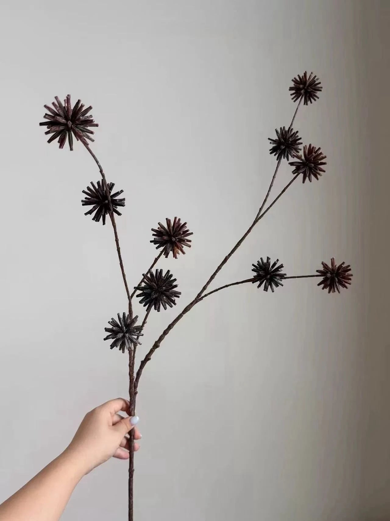 Dark Brown Artificial Seed Pod Branch – 110cm