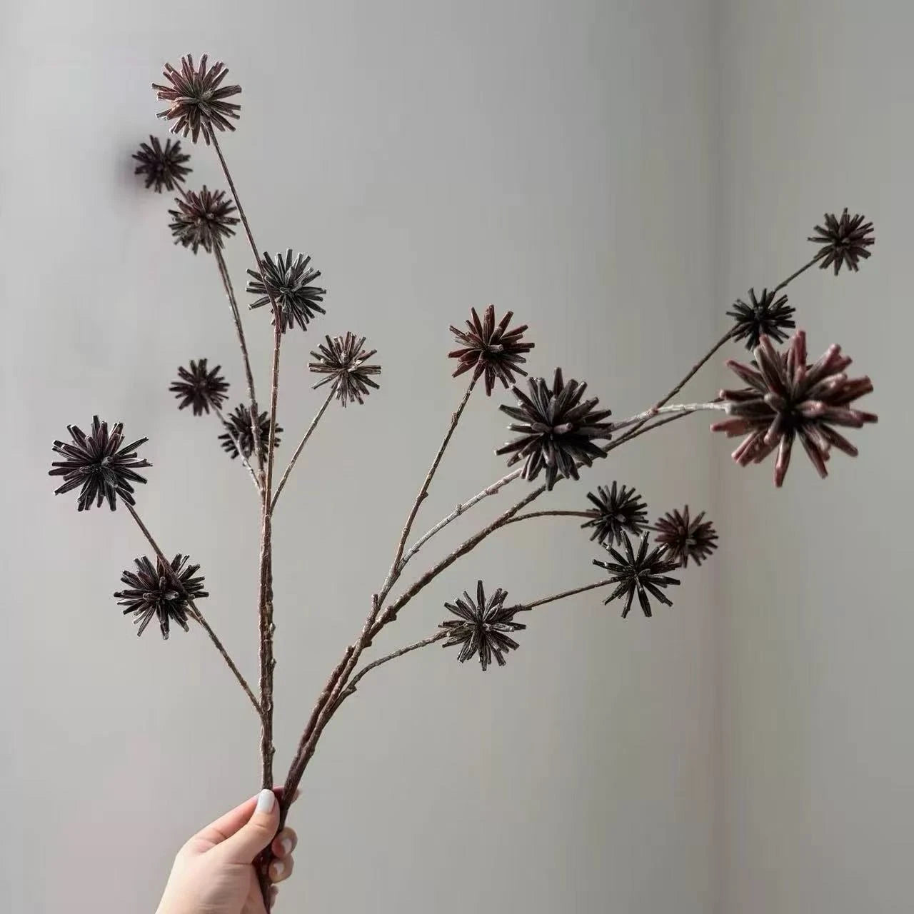 Dark Brown Artificial Seed Pod Branch – 110cm