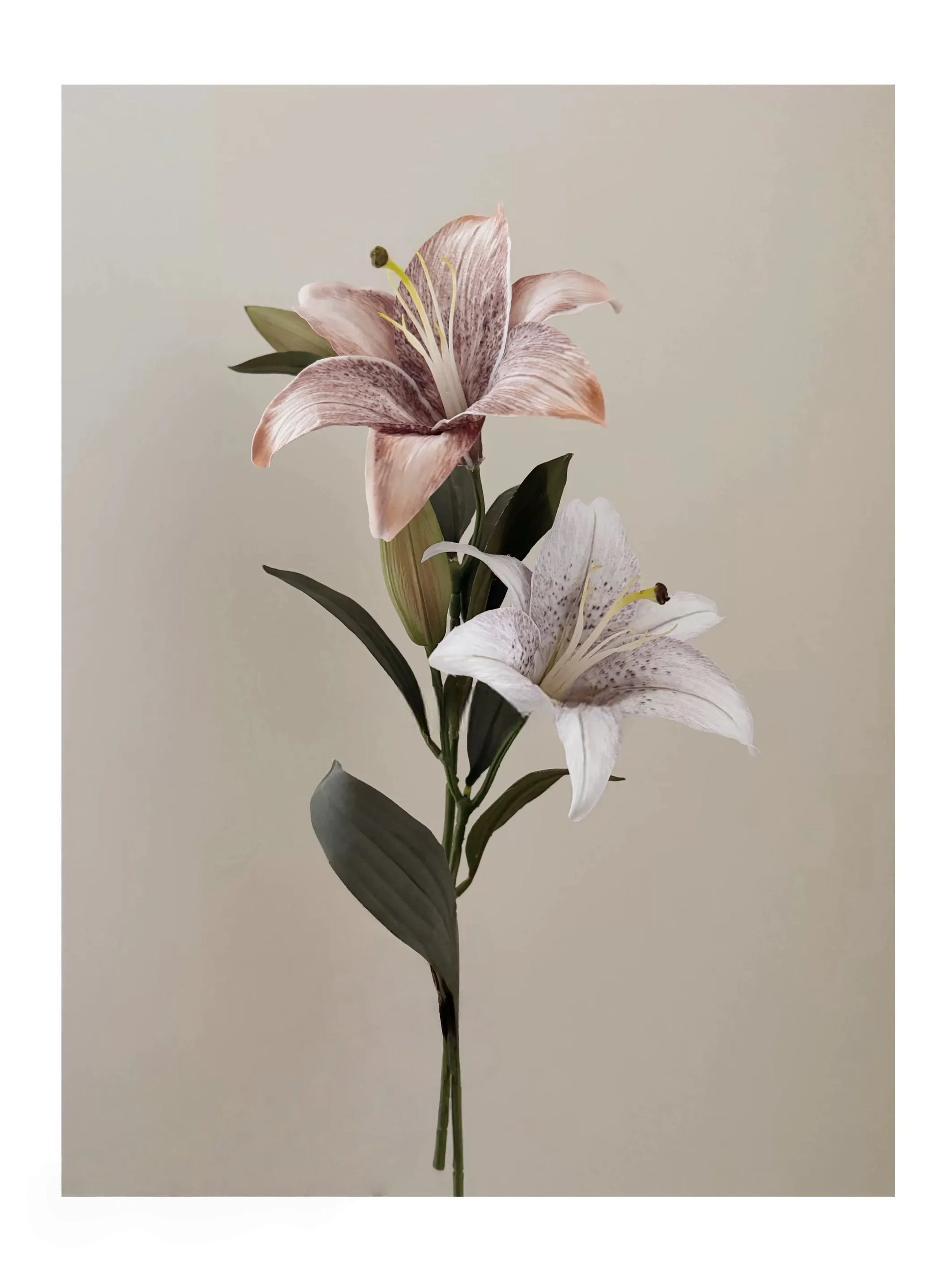 Elegant Faux Lily Flower – Two Stems
