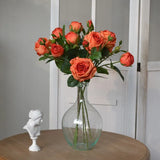 Künstliche Blumen Gefälschte Rosen – 18,9" Dreifache Blüte mit Knospe 