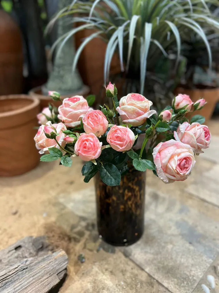Künstliche Blumen Gefälschte Rosen – 18,9" Dreifache Blüte mit Knospe 
