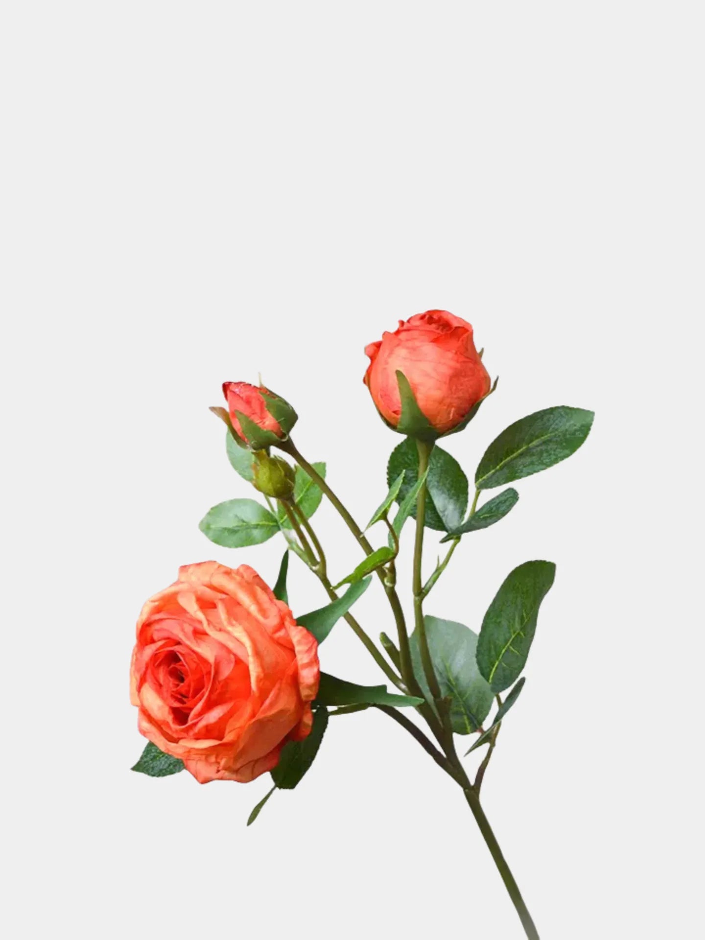 Künstliche Blumen Gefälschte Rosen – 18,9" Dreifache Blüte mit Knospe 