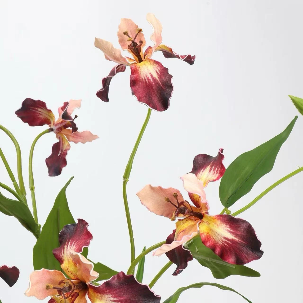 Faux 3-Head Iris Flower Spray– 31"