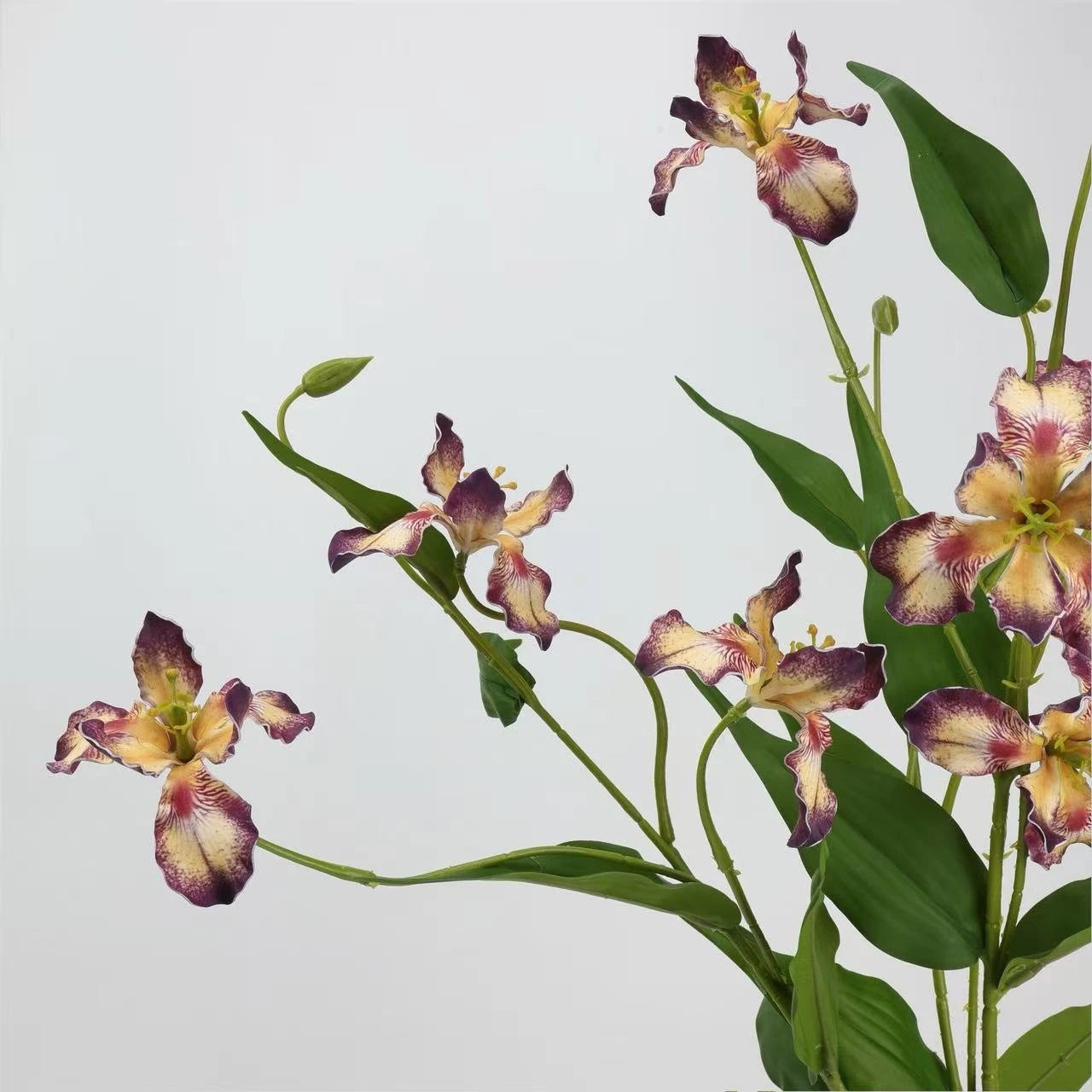 Faux 3-Head Iris Flower Spray– 31"