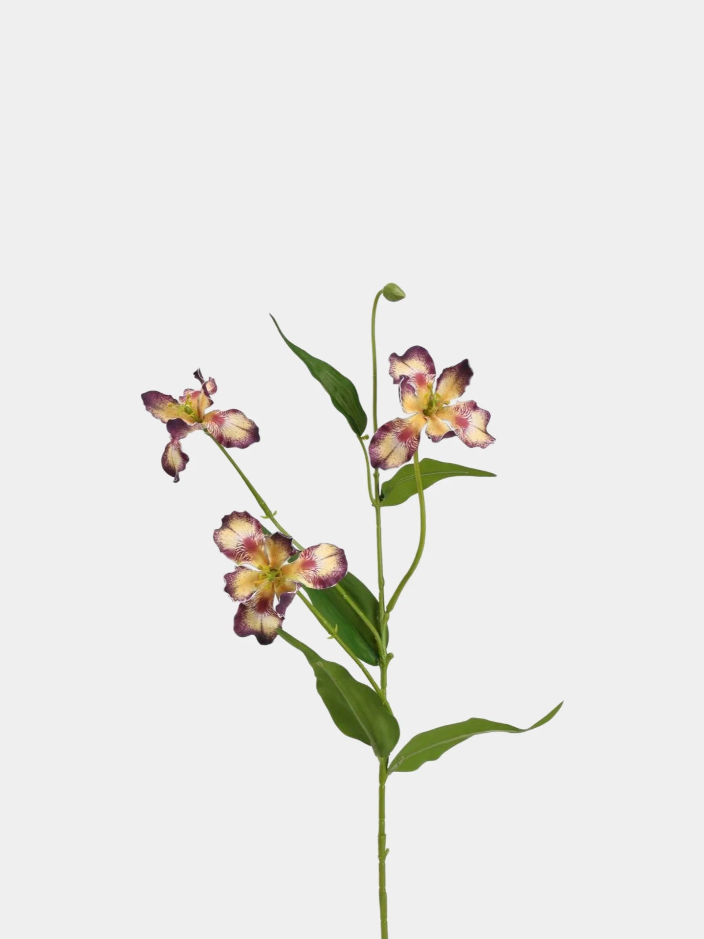 Faux 3-Head Iris Flower Spray– 31"