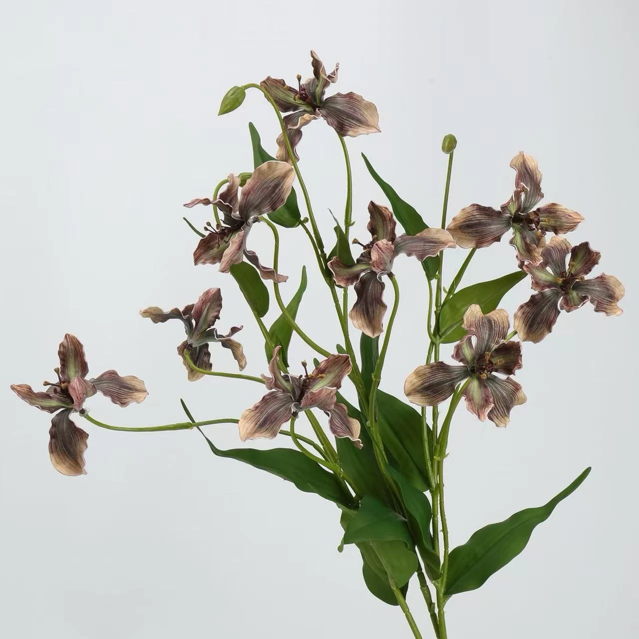 Faux 3-Head Iris Flower Spray– 31"