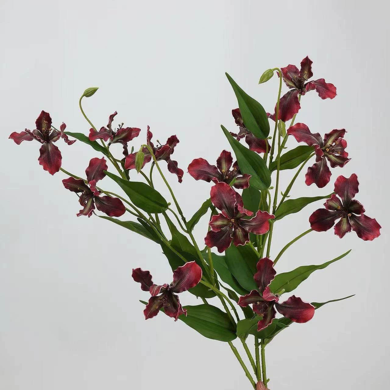 Faux 3-Head Iris Flower Spray– 31"