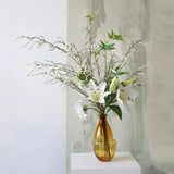 Faux 5-Fork  Spiraea Spray Stem