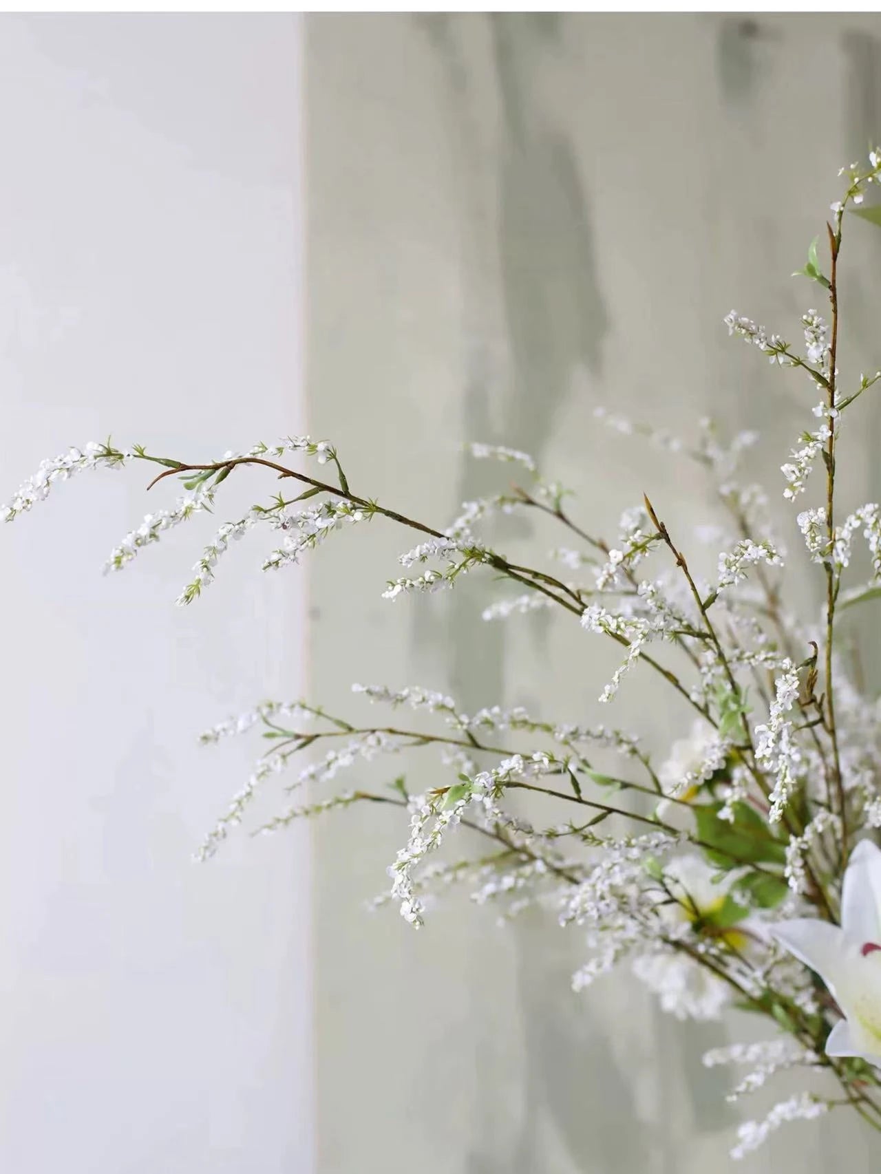Faux 5-Fork  Spiraea Spray Stem