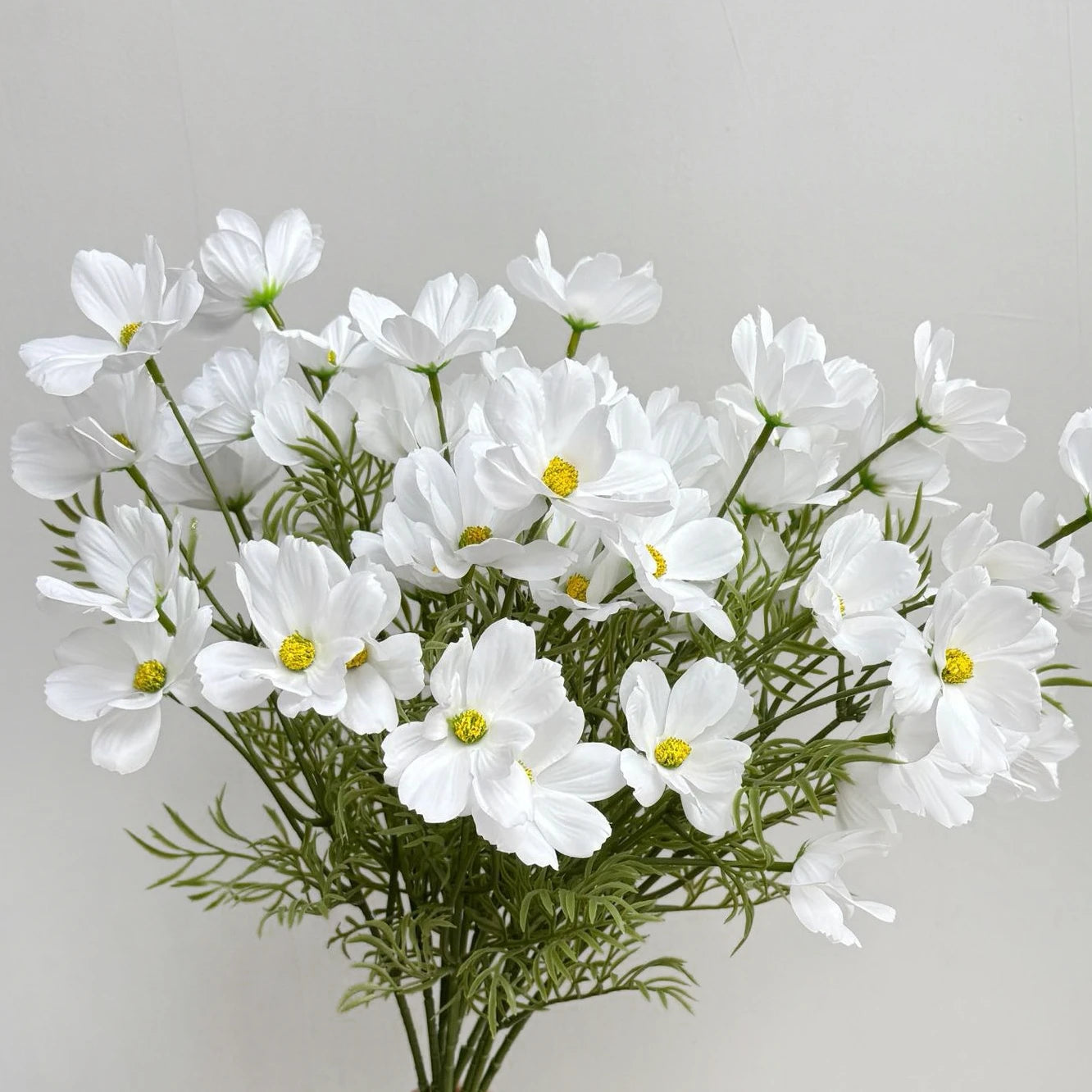 Faux 6-Head Cosmos Meadow Flower Stem – 24"/61cm
