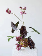 フェイク アロカシア エレファントイヤー リーフ ステム – バーガンディ 28インチ