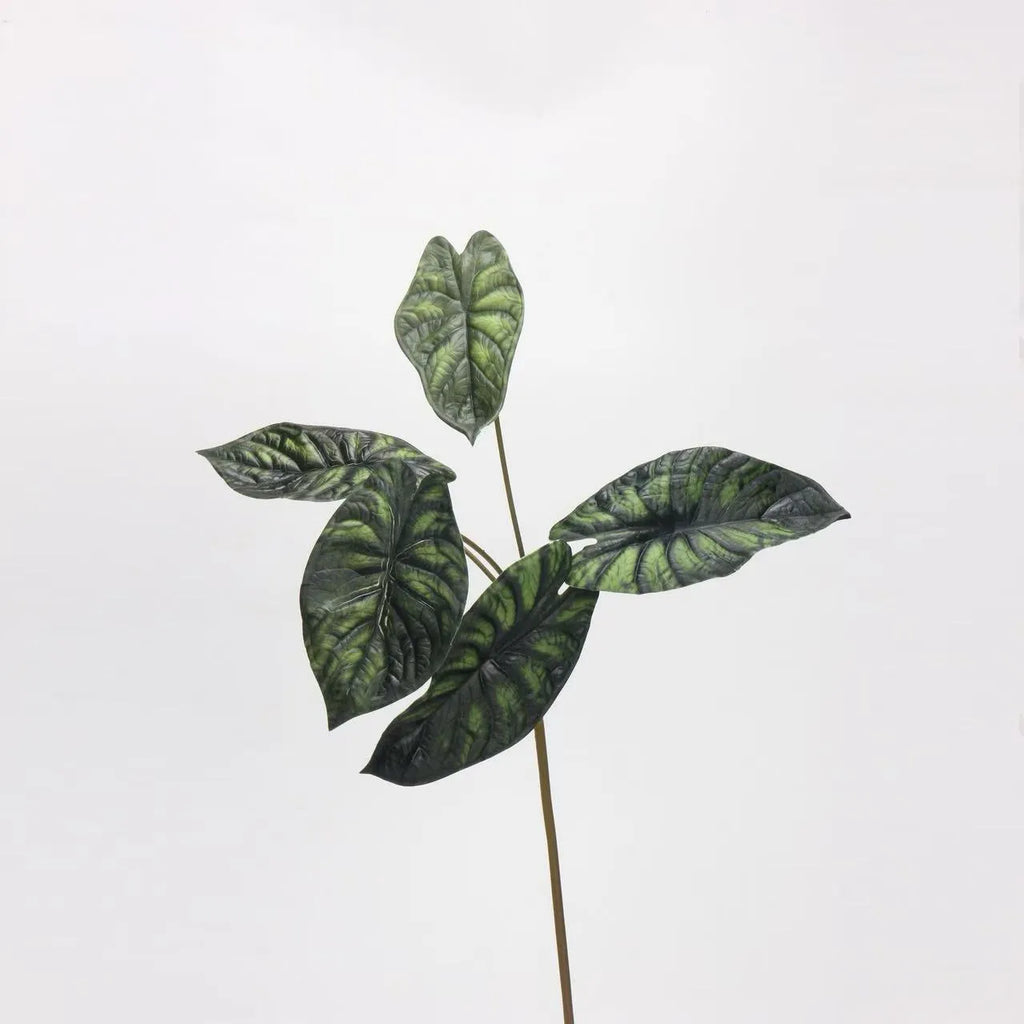 Faux Alocasia Elephant Ear Leaf Stem – Green 28"