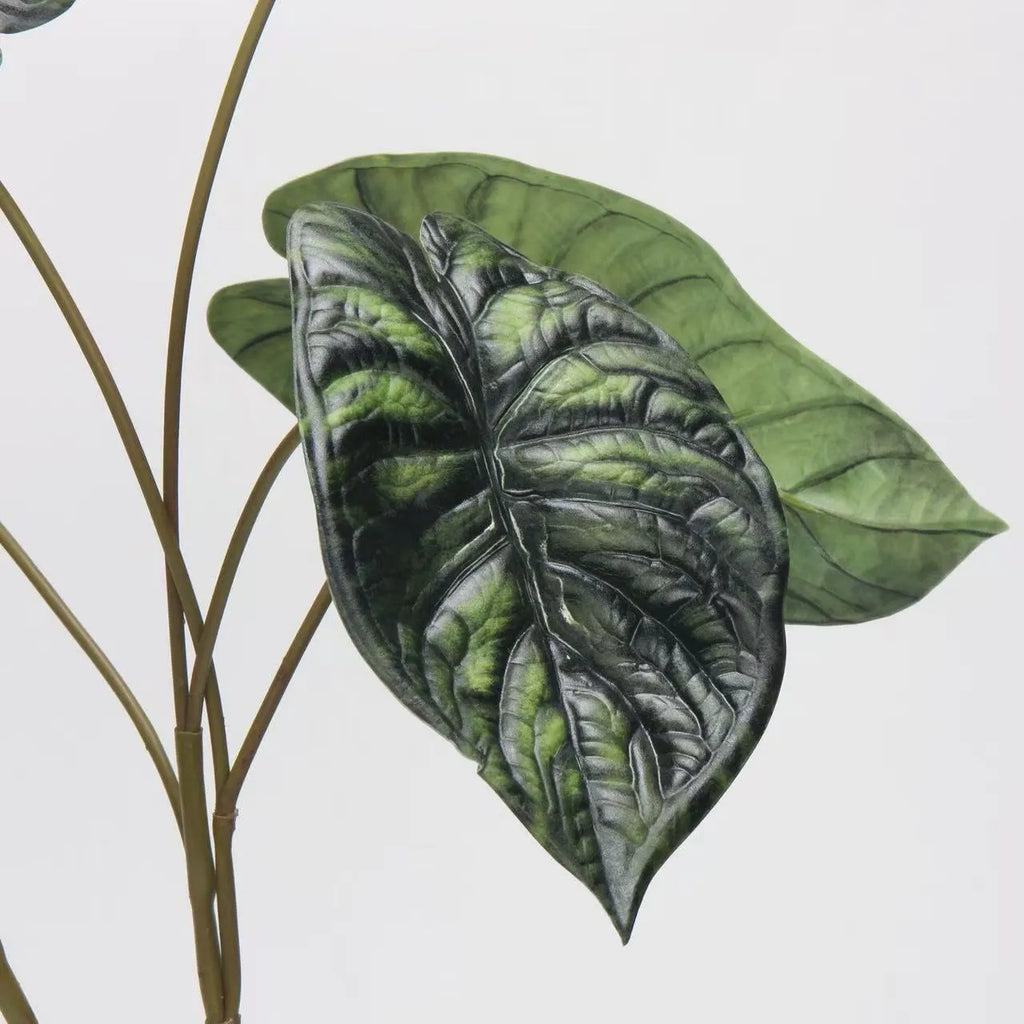 Faux Alocasia Elephant Ear Leaf Stem – Green 28"