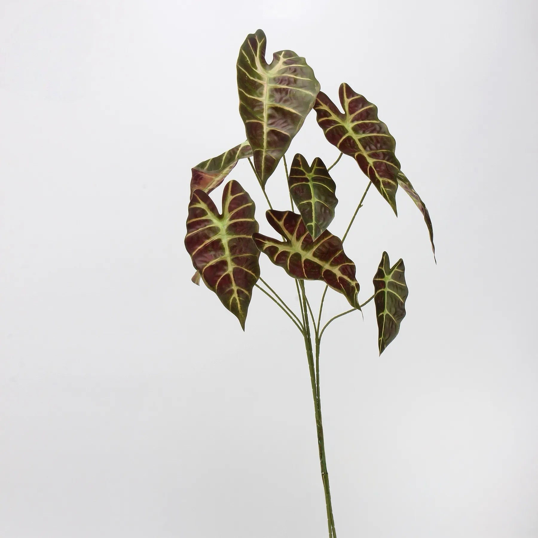 Faux Alocasia Leaf -Maroon 28.7"