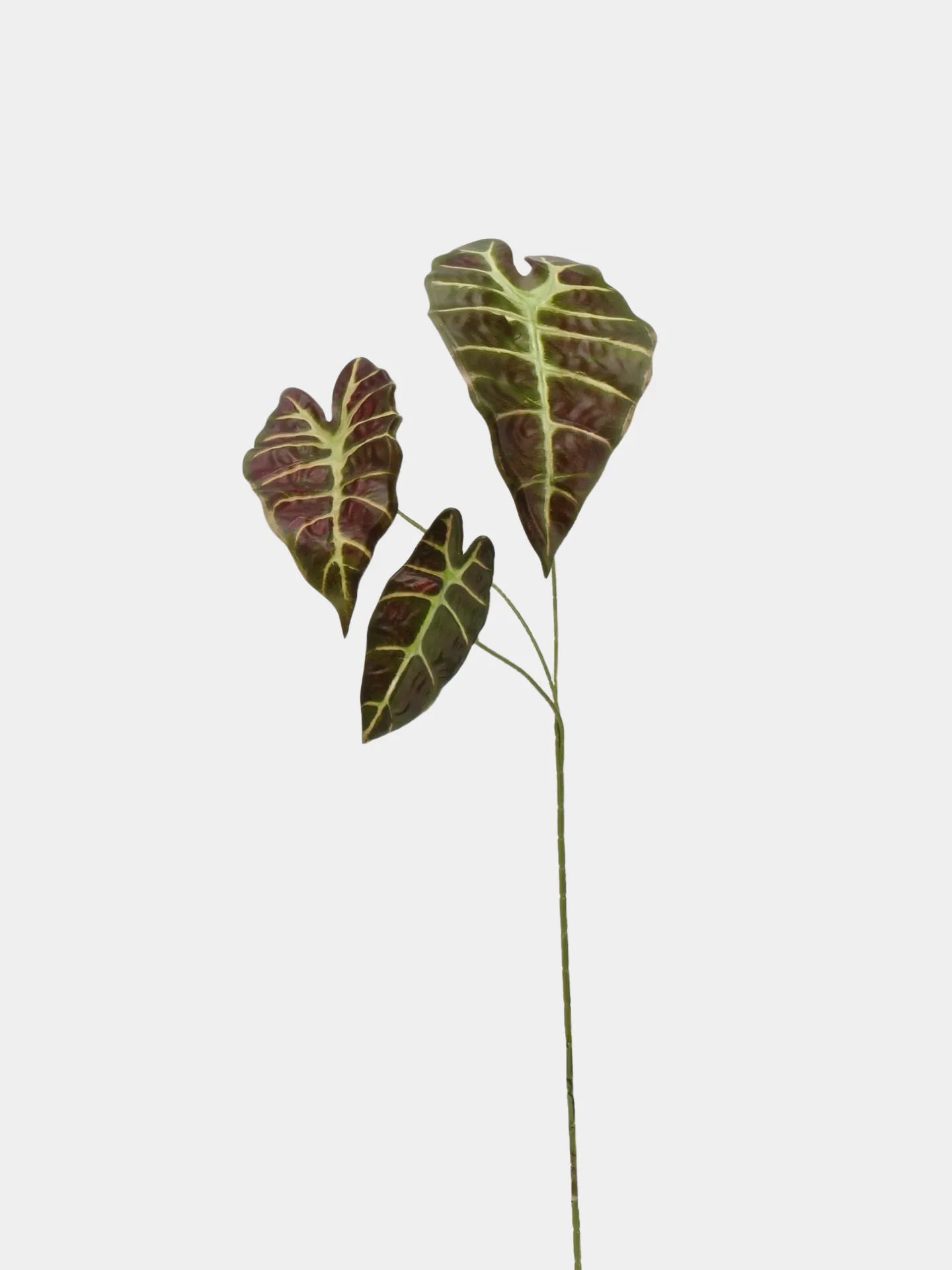 Faux Alocasia Leaf -Maroon 28.7"