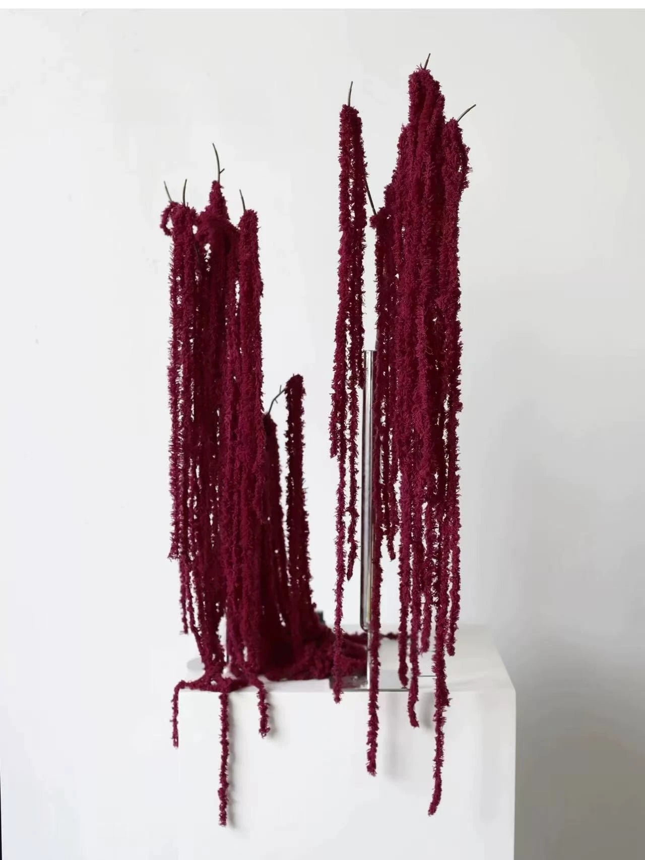 Faux Amaranthus Cascade Flower Stem in Burgundy – 45"
