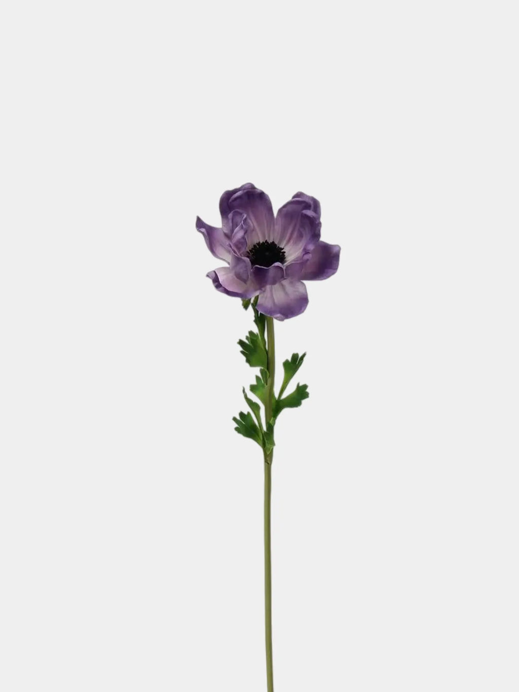 Faux Anemone Flower Stem -Violet 26"