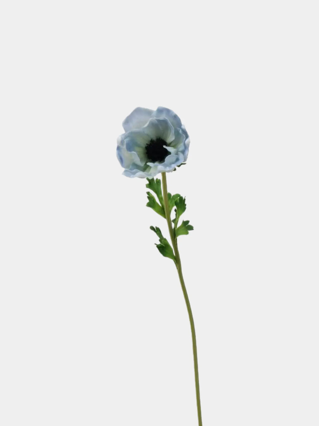 Faux Anemone Flower Stem -Blue 26"
