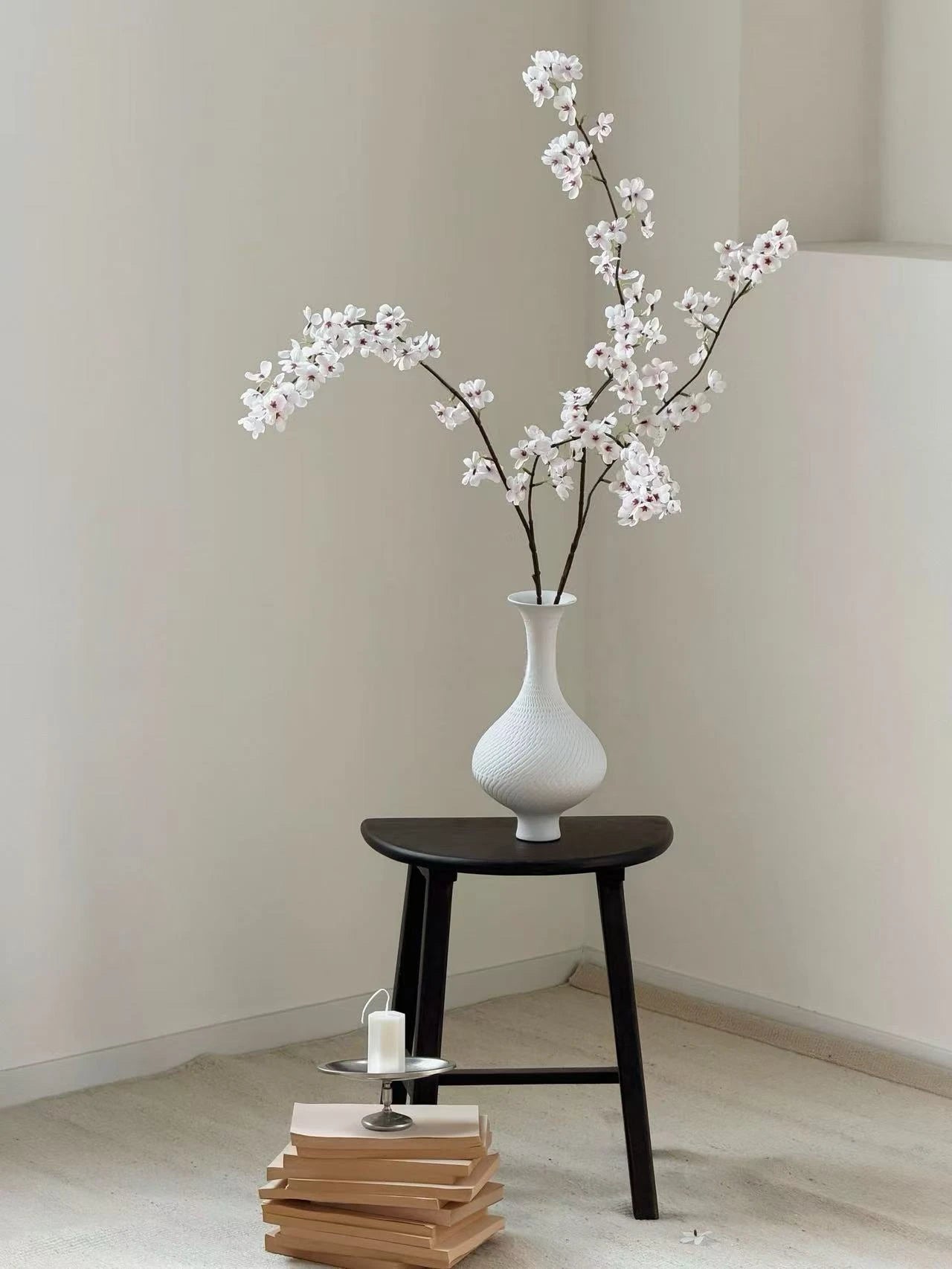 Faux Cherry Blossom Branches , Two-Stem –43"