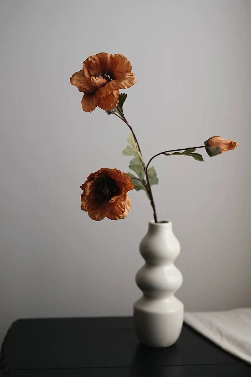 Faux Corn Poppy Flower in Orange – 28"