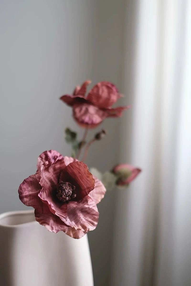 Faux Corn Poppy Flower in Red– 28"