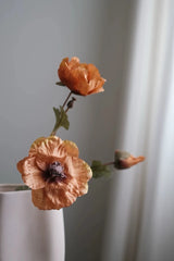 Faux Corn Poppy Flower in Orange – 28"
