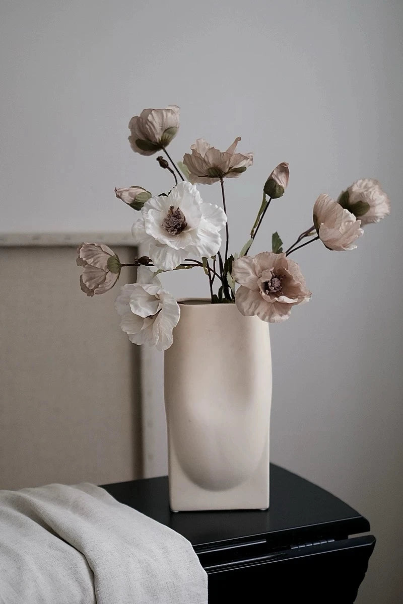 Faux Corn Poppy Flower In Dusty Pink – 28"
