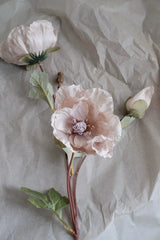 Faux Corn Poppy Flower In Dusty Pink – 28"