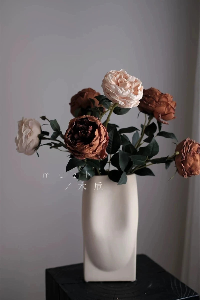 Faux Toasted Edge David Austin Rose – 24"