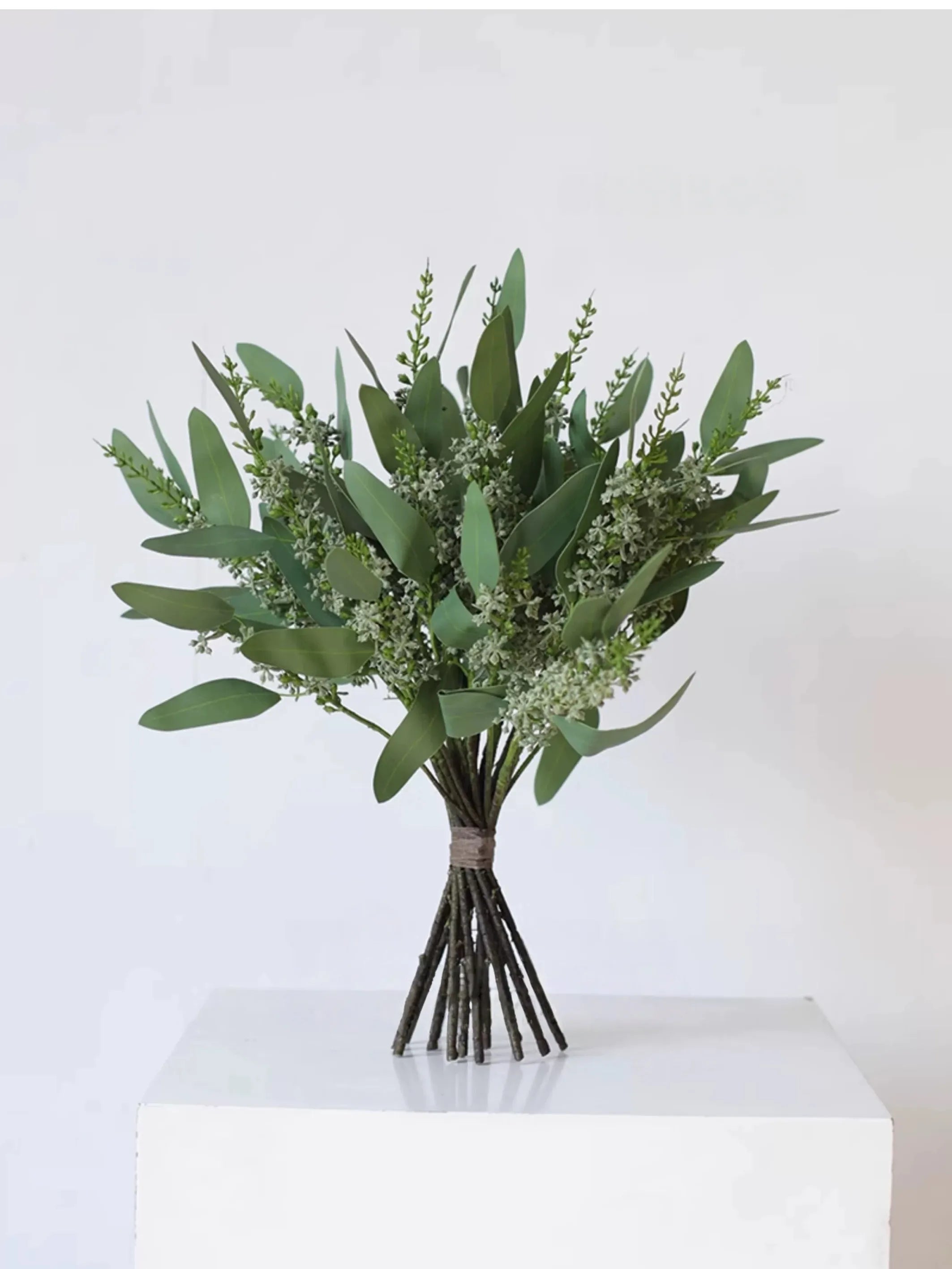 Faux Eucalyptus Stem with Berries –24"