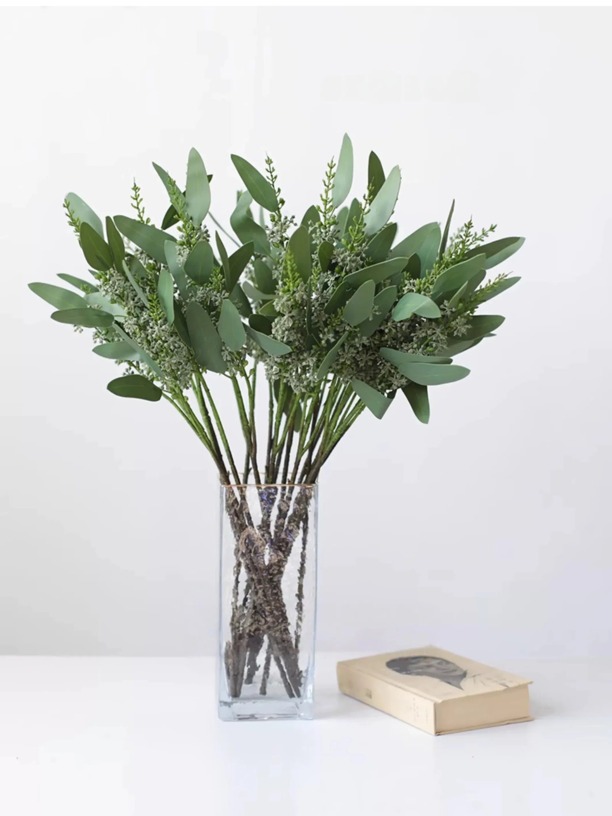 Faux Eucalyptus Stem with Berries –24"