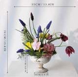 Künstliche Blumenarrangements – Rustikaler Eisenurnen-Mittelpunkt