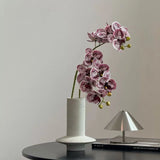 手彫りの花瓶に入ったカラフルなバタフライオーキッド – 花瓶の中の人工的なフラワーアレンジメント