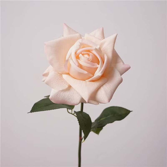 Faux Flowers Real Touch Rose In Peach Pink  -28”