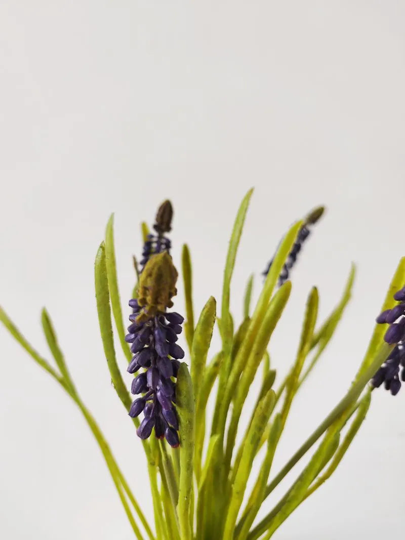 リアルタッチ フェイク ヒヤシンス フラワースプレー パープル-16.9"