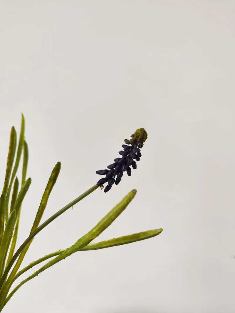 リアルタッチ フェイク ヒヤシンス フラワースプレー パープル-16.9"