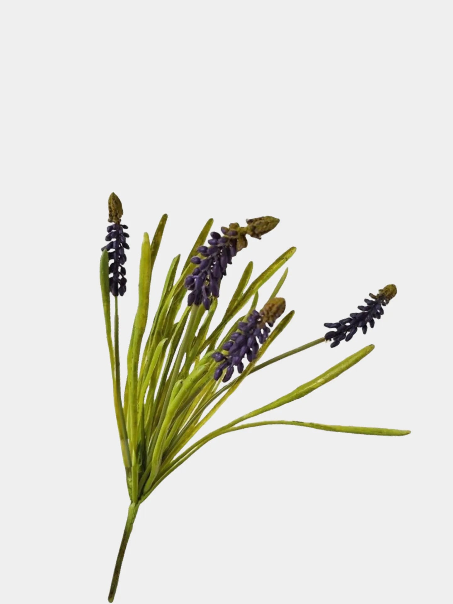 リアルタッチ フェイク ヒヤシンス フラワースプレー パープル-16.9"