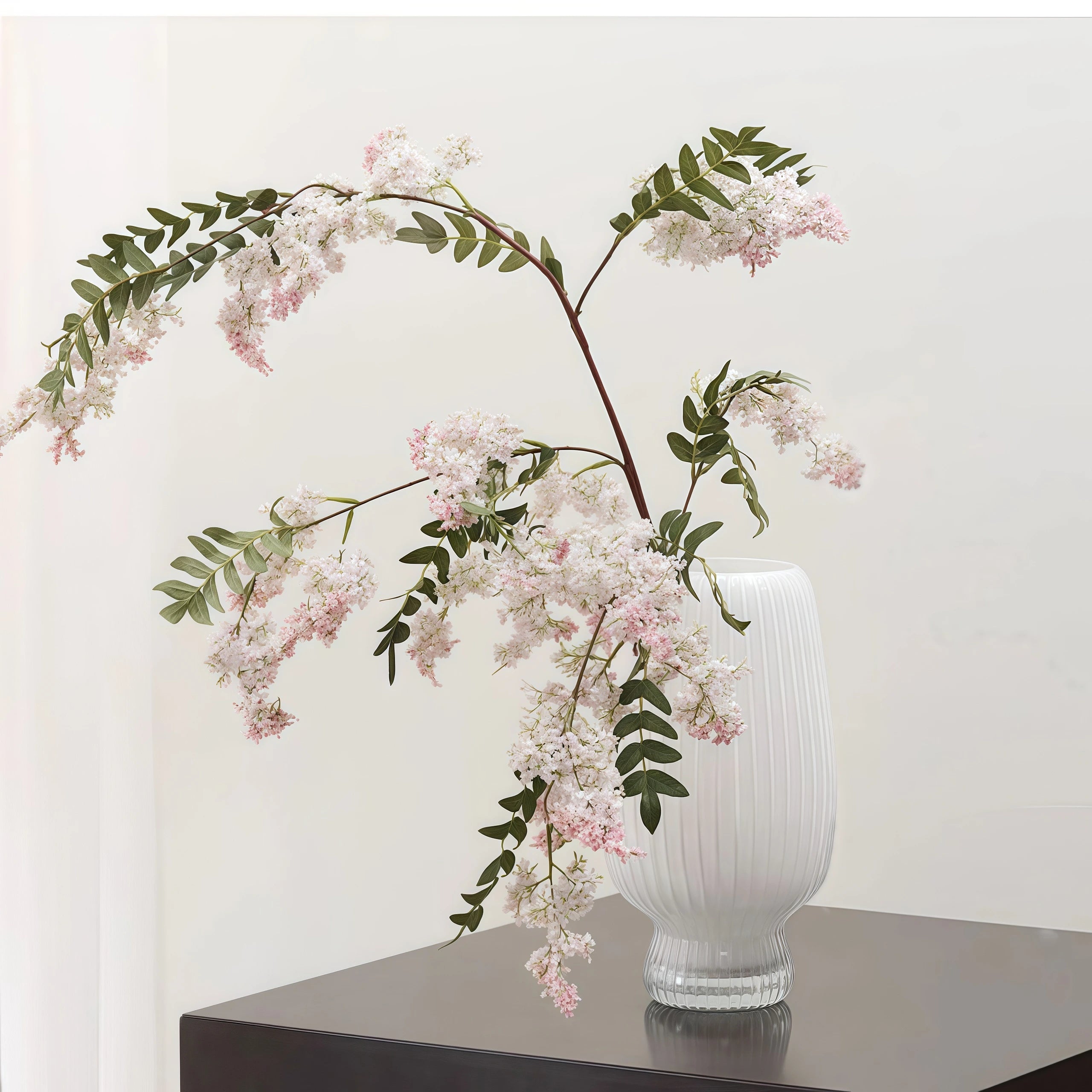 フェイク・ローズマリーの花枝 - 40インチ