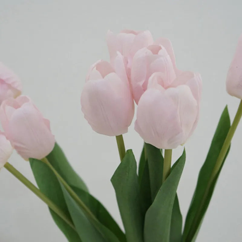 Unechte Echt-Anfass-Cremefarbene Creme Rosa Tulpe 45 cm