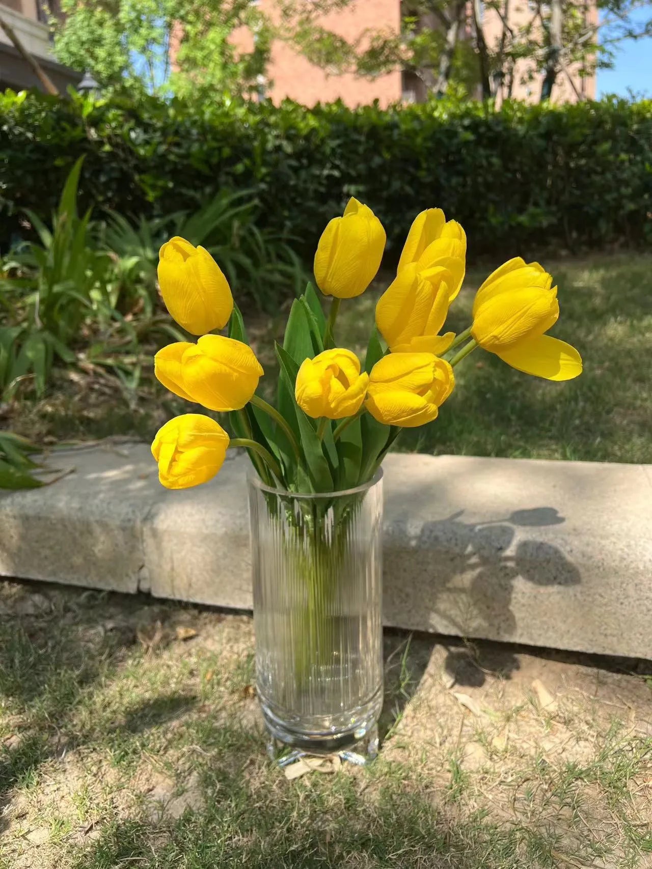 フェイク リアルタッチ クリーム イエローチューリップ 18インチ