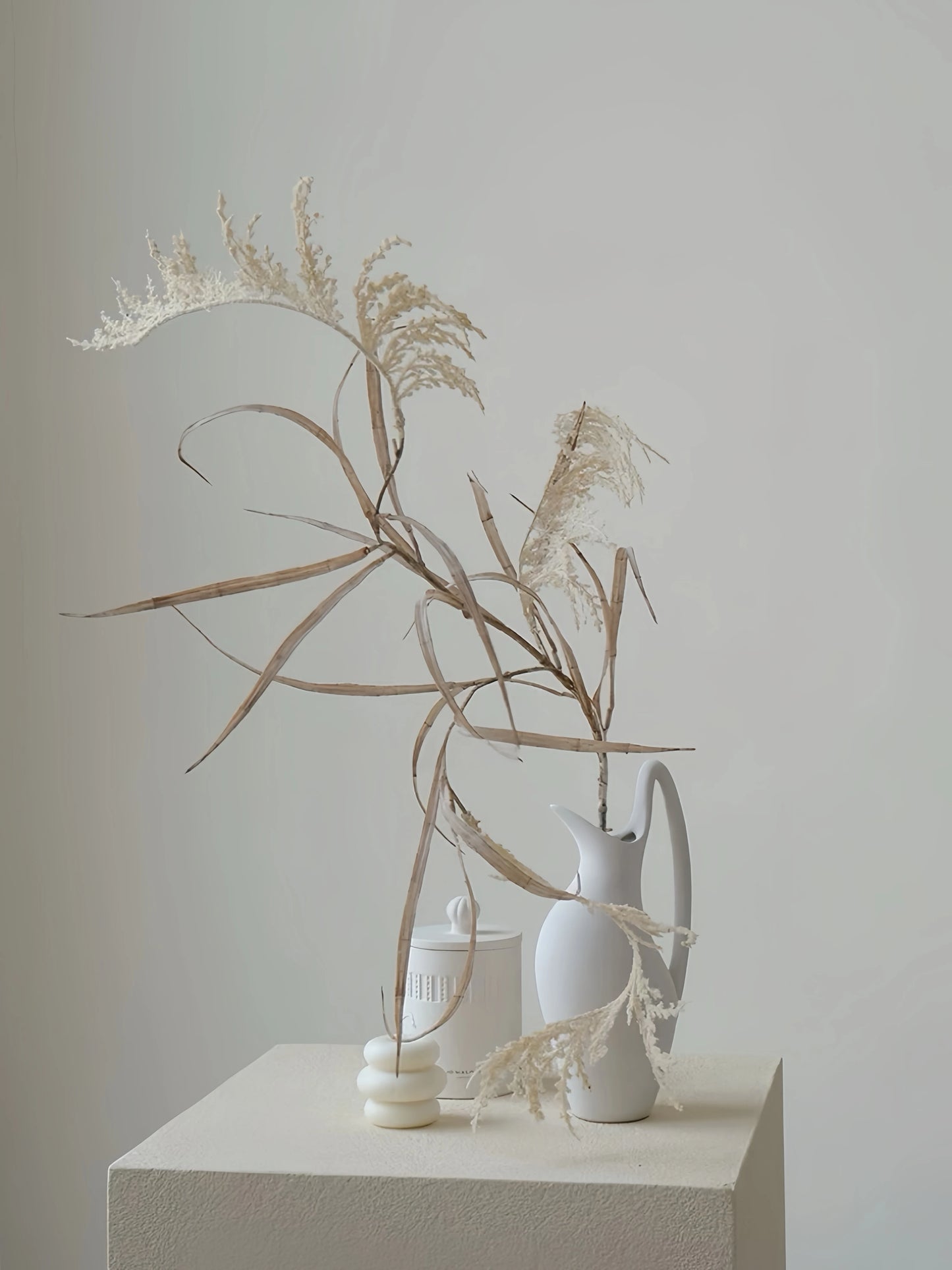 Kunstschilf – Rustikaler botanischer Stiel mit Farbverlauf, 119 cm